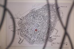 a drawing of a city on a map at Apartments Bastinica in Krk