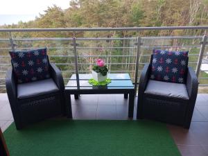 Balkón alebo terasa v ubytovaní Apartament z widokiem na morze