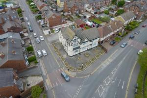 an overhead view of a city street with a building at 2A SPV Double En-suite Room in Wakefield