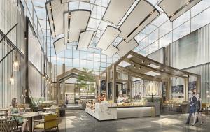 a rendering of a restaurant with a glass ceiling at Crowne Plaza Hangzhou Science City, an IHG Hotel in Hangzhou