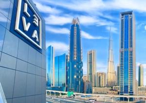 a city with tall buildings and tall buildings at Leva Hotel and Suites, Opposite Downtown in Dubai