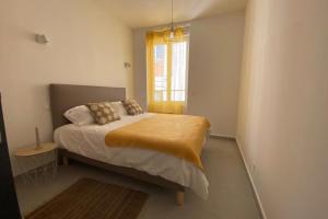 a bedroom with a bed and a window at Le Sunshine - Terrasse et clim in Nîmes