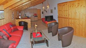 TV a/nebo společenská místnost v ubytování Haus Arolle, Bettmeralp