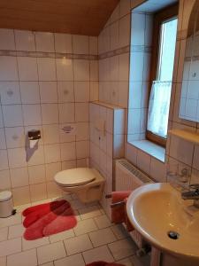 ザンクト・ウルリッヒ・アム・ピラーゼーにあるHaus Friedlのバスルーム(トイレ、洗面台付)