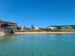 a large body of water with houses in the background at Apartments Simurina in Vlašići