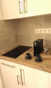 A kitchen or kitchenette at Helena Stúdió Apartman