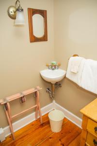a bathroom with a sink and a mirror at Sylvan Inn Bed & Breakfast in Glen Arbor