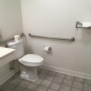 a bathroom with a toilet and a sink at President Inn & Suites in Gettysburg
