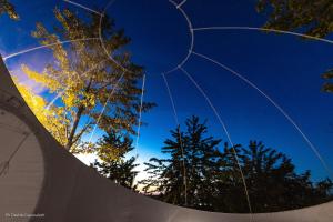 a view of the sky from the inside of a tent at La Bolla del Borgo. Le Marche tra le stelle. in Corinaldo