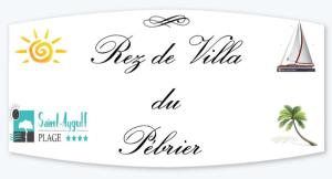 a sign for a vacation with a sailboat and other things at Rez de Villa Pébrier in Fréjus