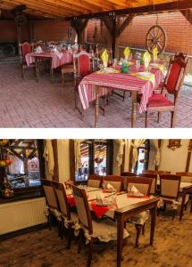 Reštaurácia alebo iné gastronomické zariadenie v ubytovaní Гостинний маєток