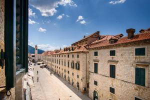 a view from a window of an old street at Clarinet Old Town Dubrovnik in Dubrovnik