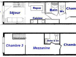 Appartement Hauteluce, 4 pièces, 8 personnes - FR-1-293-76の見取り図または間取り図