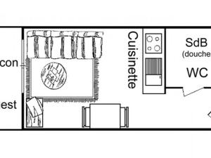 Studio Hauteluce, 1 pièce, 2 personnes - FR-1-293-184の見取り図または間取り図