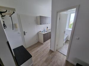 Kuchyň nebo kuchyňský kout v ubytování Nikolai Appartements