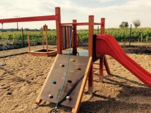 a playground with a slide and a slideintend at Ubytování De Donawitz in Dolní Dunajovice