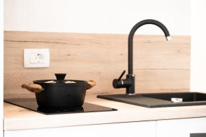 Kuchyň nebo kuchyňský kout v ubytování Apartment IVA Studio