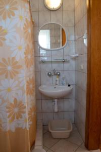 ヤストシェンビャ・グラにあるPokoje Goscinne Anna Mariaの洗面台とトイレ付きのバスルーム