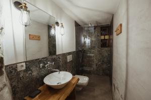 y baño con lavabo y aseo. en Chalet Passeier - ZOLL, en Saltusio