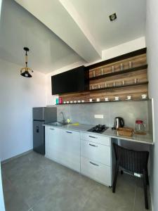 Kuchyň nebo kuchyňský kout v ubytování Aparthotel Alfa
