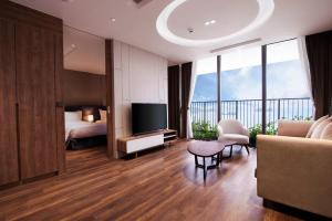 TV a/nebo společenská místnost v ubytování Flamingos Cat Ba Resort luxury
