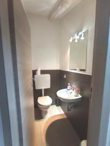 bagno con servizi igienici e lavandino di Rori Apartment a Firenze