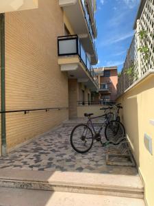 a bike parked on the side of a building at Casa Vacanza Viola in San Benedetto del Tronto