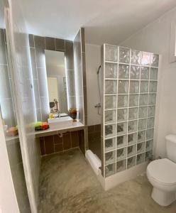 Koupelna v ubytování Hotel Kriola