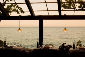 a view of the ocean from a restaurant at Costa Dorada in Cala Gonone