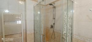a shower with a glass door in a bathroom at Il Tempio di Vesta in Civitavecchia +90 photos