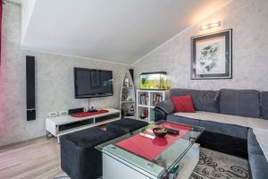 Televízia a/alebo spoločenská miestnosť v ubytovaní Luxury spacious apt near Znjan beach w sea view