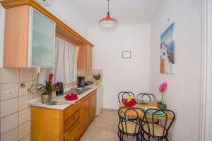 Kuchyň nebo kuchyňský kout v ubytování Spiros and Polyxeni Apartments Afionas