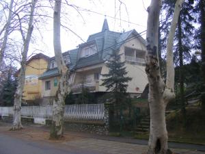 a large house with a fence in front of it at Prima Pihenő in Miskolctapolca +7 photos