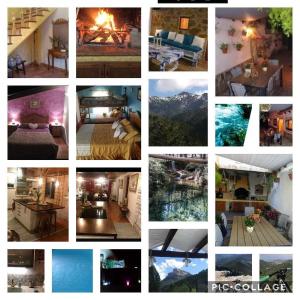 a collage of photos of a hotel room at Casa Rural la Piedra del Cambrón in Villaverde de Guadalimar
