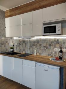 Kuchyň nebo kuchyňský kout v ubytování LAGO Apartamenty i pokoje