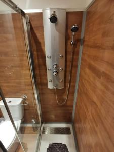 a shower stall with a toilet in a bathroom at PRECIOSO LOSFT FRENTE A PISTAS GRANVALIRA, SOLDEU in Bordes d´Envalira
