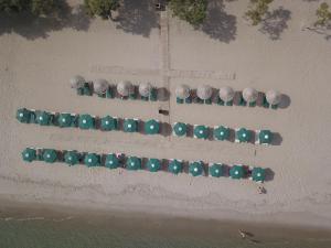 an overhead view of a group of domes on the beach at Akti Dimis Hotel in Tigaki