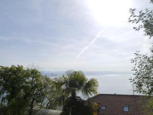 a view of the ocean from the roof of a house at Apartment Romana in Opatija