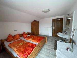 Postel nebo postele na pokoji v ubytování Appartements Alpenblick