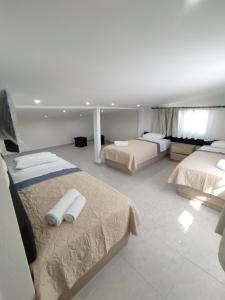 Ένα ή περισσότερα κρεβάτια σε δωμάτιο στο Meliria Apartments