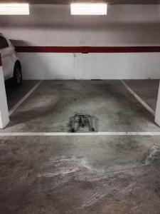 a parking garage with a car parked in it at ATICO LA ILUSION CON PARkING in Sanlúcar de Barrameda