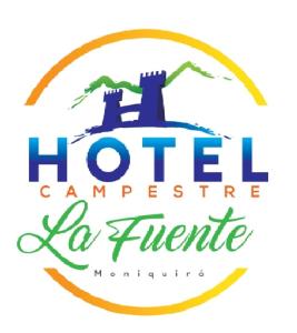 un logotipo para un mercado de agricultores con un castillo en Hotel Campestre La Fuente - Piscina, en Moniquirá