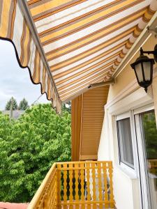 A balcony or terrace at Piroska Apartment
