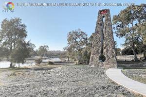 a monument at a park next to a river at Granny Flat next to golf course in Stanthorpe