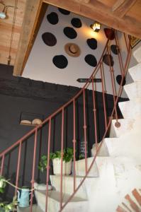 a ceiling with polka dots on a wall at Domaine Maltoff in Coulanges-la-Vineuse