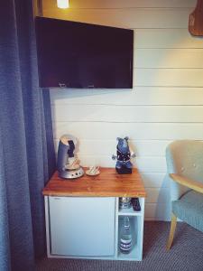 TV a/nebo společenská místnost v ubytování Nîdwazô - Ecolodge & Maison d'hôtes