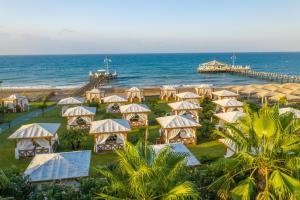 an aerial view of a resort near the ocean at Calista Luxury Resort in Belek