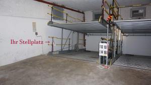 a room with metal shelves in a building at Appartements Haus Tannenburg in Ahlbeck