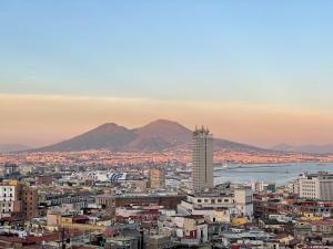 Elle offre une vue sur la ville, les montagnes et l'océan. dans l'établissement SCIÒ SCIÒ HOUSE casa contro il malocchio, à Naples