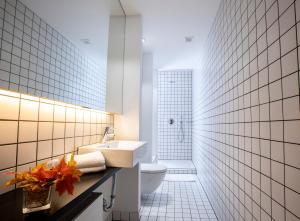Koupelna v ubytování Hotel Esperance